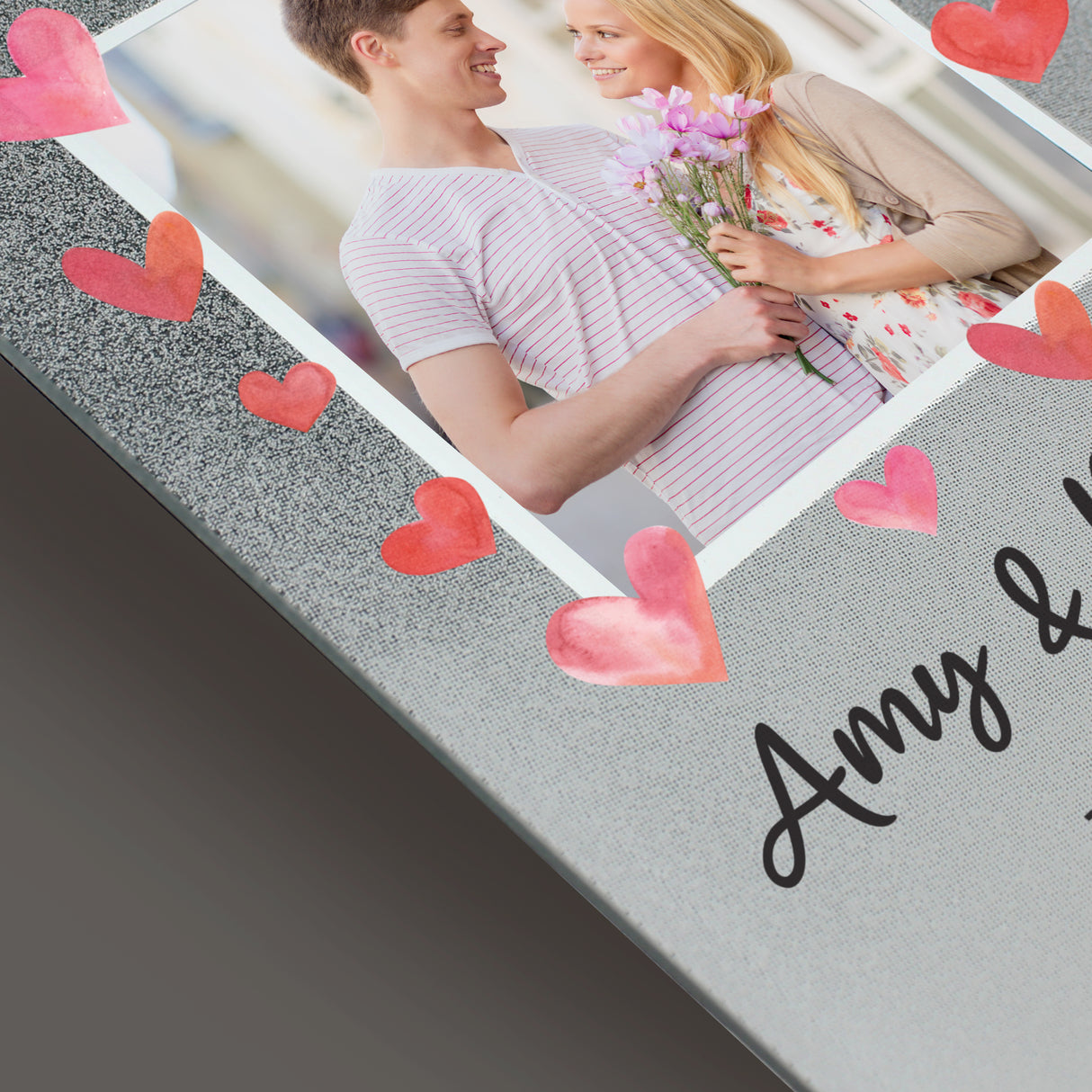 Personalised Love Hearts Glitter Photo Frame: 5 - Photo Frames By Gift Moments