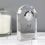 Personalised Silver Anniversary Crystal Clock Default Title - Clocks at Gift Moments