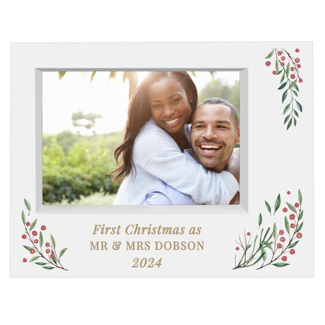 Personalised Christmas Foliage Photo Frame 5x7: 5 - Photo Frames By Gift Moments