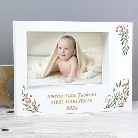 Personalised Christmas Foliage Photo Frame 5x7: 6 - Photo Frames By Gift Moments