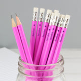 Personalised Star Motif Pink Pencils Default Title - Pens & Pencils at Gift Moments