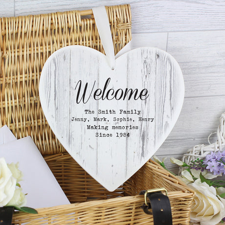 Personalised Rustic Large Wooden Heart Decoration - Decorations at Gift Moments