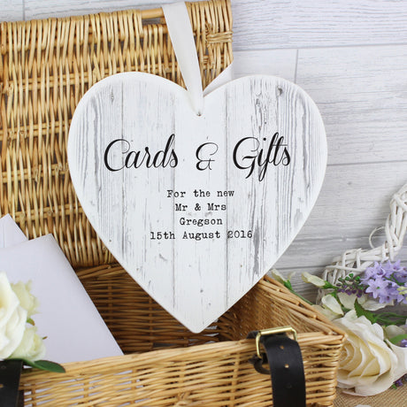 Personalised Rustic Large Wooden Heart Decoration - Decorations at Gift Moments