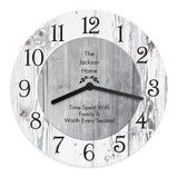 Personalised Any Message Shabby Chic Wooden Clock - Clocks at Gift Moments