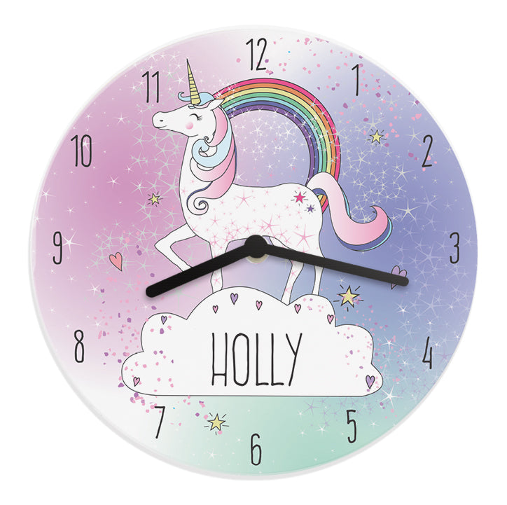 Personalised Unicorn Wooden Clock - Clocks at Gift Moments