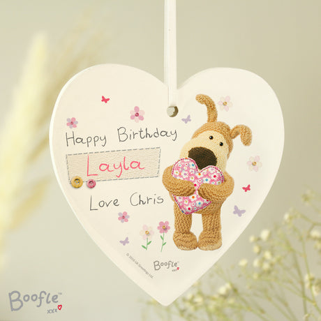 Personalised Boofle Wooden Heart Decoration: 3 - Decorations By Boofle