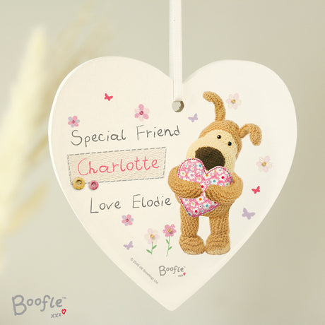 Personalised Boofle Wooden Heart Decoration: 4 - Decorations By Boofle