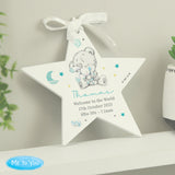 Personalised Tiny Tatty Teddy Blue Wooden Star Decoration Default Title - Decorations at Gift Moments