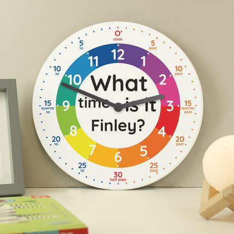 Personalised What Time Is It? Wooden Clock - Clocks at Gift Moments