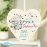 Personalised Godmother Wooden Heart Decoration: 4 - Decorations