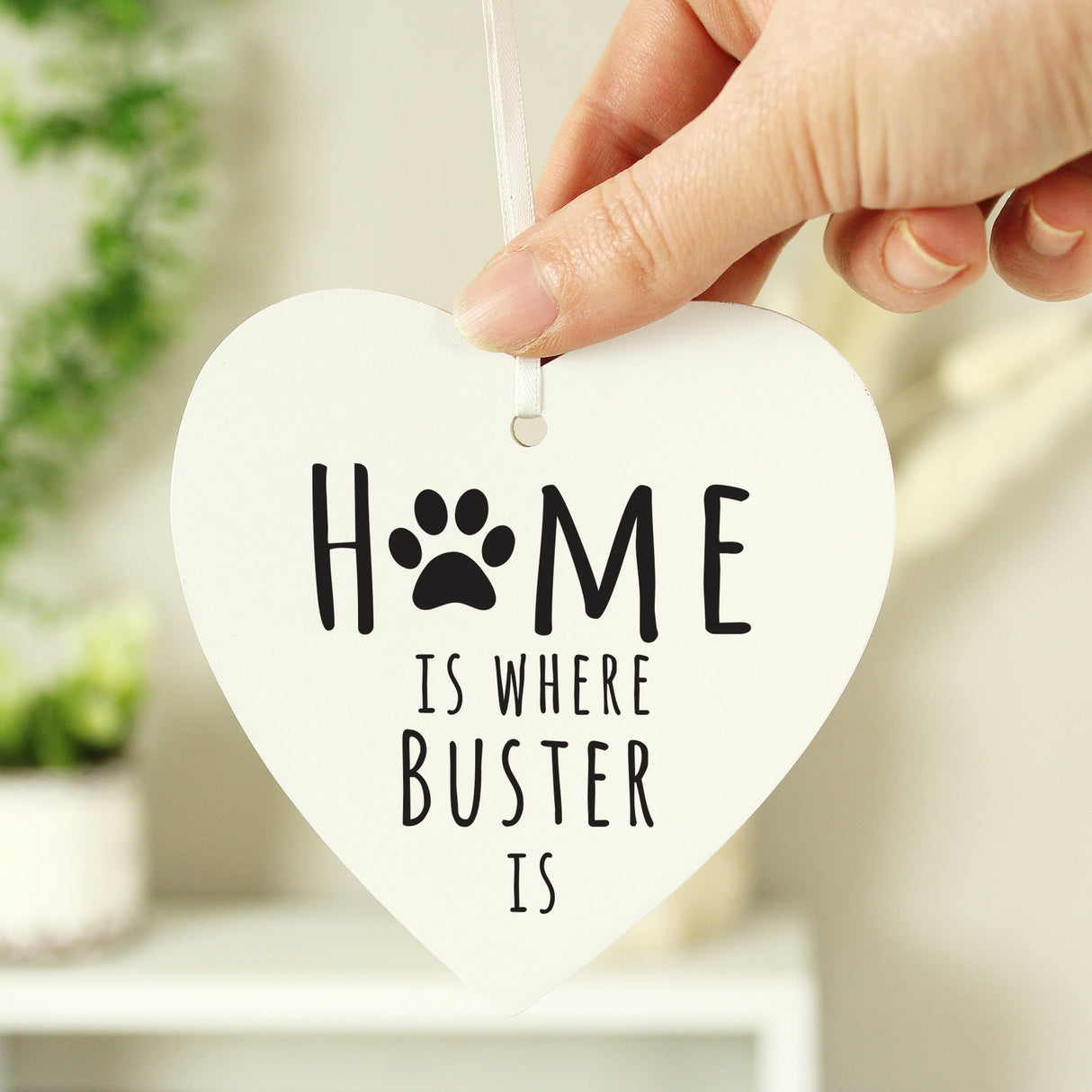 Personalised 'Home is Where' Pet Wooden Heart Decoration Default Title - Decorations at Gift Moments