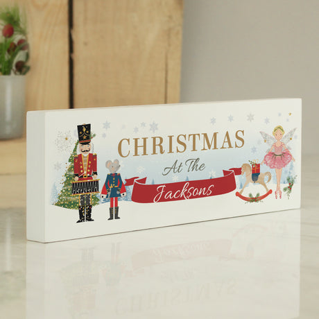 Personalised Nutcracker Wooden Block Sign - Christmas Decorations at Gift Moments