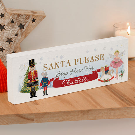 Personalised Nutcracker Wooden Block Sign - Christmas Decorations at Gift Moments