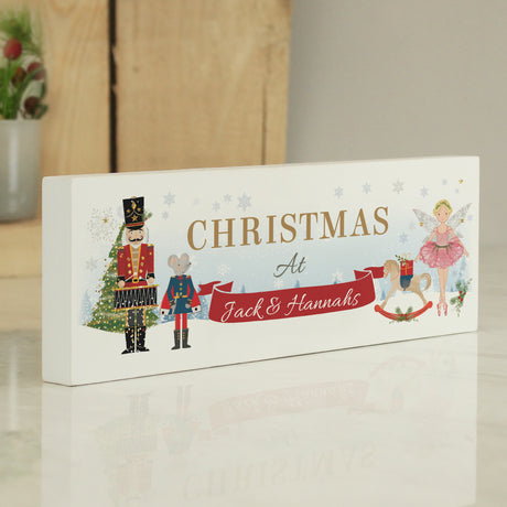 Personalised Nutcracker Wooden Block Sign - Christmas Decorations at Gift Moments