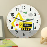 Personalised Digger Bedroom Clock - Clocks at Gift Moments