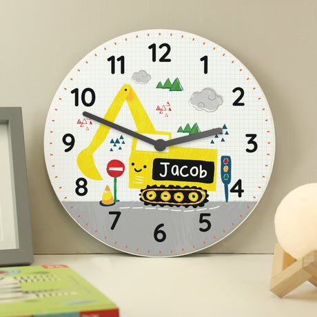 Personalised Digger Bedroom Clock - Clocks at Gift Moments