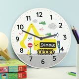 Personalised Digger Bedroom Clock - Clocks at Gift Moments