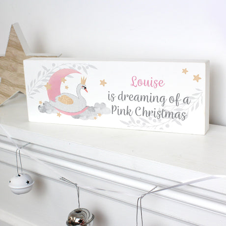 Personalised Swan Lake Wooden Block Sign Default Title - Signs & Plaques at Gift Moments