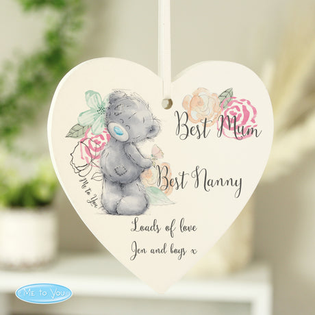 Personalised Floral Wooden Heart Decoration: 3 - Decorations