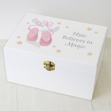 Personalised Swan Lake Ballet White Wooden Keepsake Box - Keepsake Boxes at Gift Moments