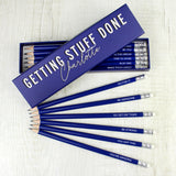 Personalised Getting Stuff Done Box with 12 Blue HB Pencils Default Title - Pens & Pencils at Gift Moments