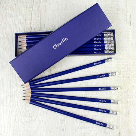 Personalised Blue HB Pencil Gift Set - Pens & Pencils at Gift Moments