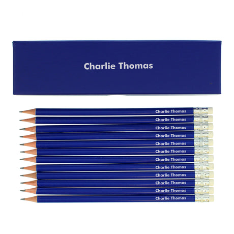 Personalised Blue HB Pencil Gift Set - Pens & Pencils at Gift Moments