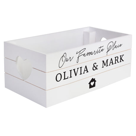 Personalised Home White Wooden Crate - Storage at Gift Moments