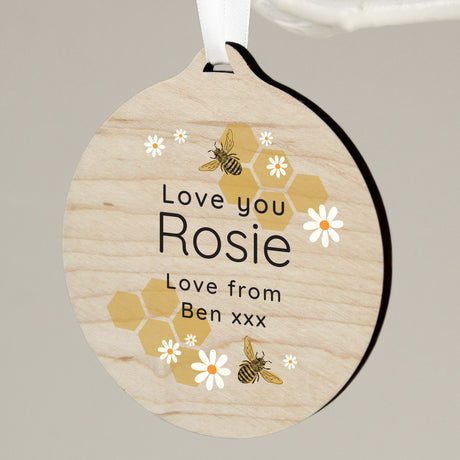 Personalised Bee Wooden Decoration - Decorations at Gift Moments