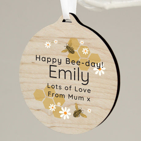 Personalised Bee Wooden Decoration - Decorations at Gift Moments