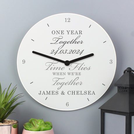 Personalised Wooden Anniversary Clock: 4 - Clocks By Gift Moments