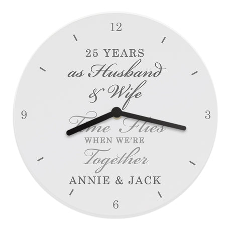 Personalised Wooden Anniversary Clock: 5 - Clocks By Gift Moments