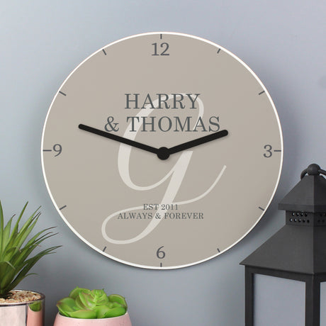 Personalised Family Wooden Wall Clock: 2 - Clocks By Gift Moments