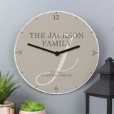 Personalised Family Wooden Wall Clock: 4 - Clocks By Gift Moments