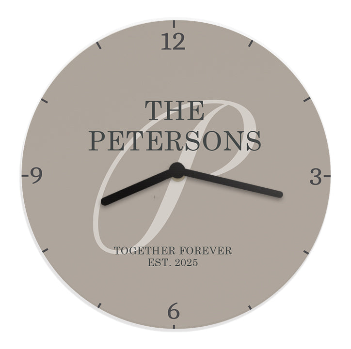 Personalised Family Wooden Wall Clock: 5 - Clocks By Gift Moments