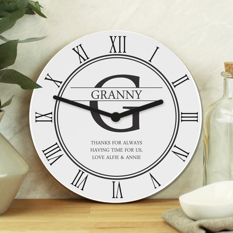 Personalised Family Name Wooden Clock: 5 - Clocks By Gift Moments