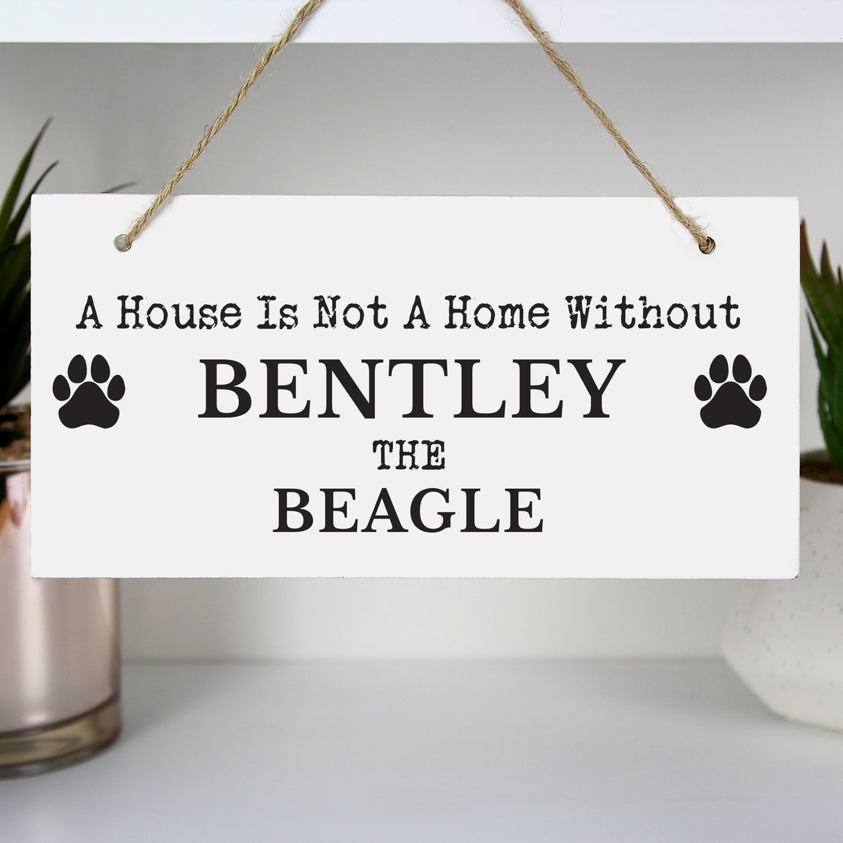 Personalised Paw Print Dog Breed Wooden Sign Default Title - Signs & Plaques at Gift Moments