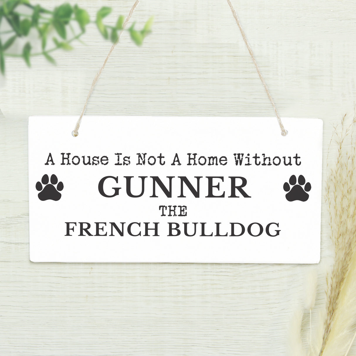 Personalised Paw Print Dog Breed Wooden Sign - Signs & Plaques at Gift Moments