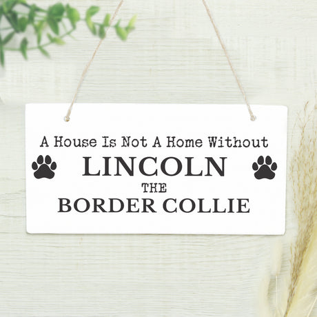 Personalised Paw Print Dog Breed Wooden Sign - Signs & Plaques at Gift Moments