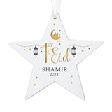 Personalised 1st Eid Wooden Star Decoration: 5 - Decorations By Gift Moments