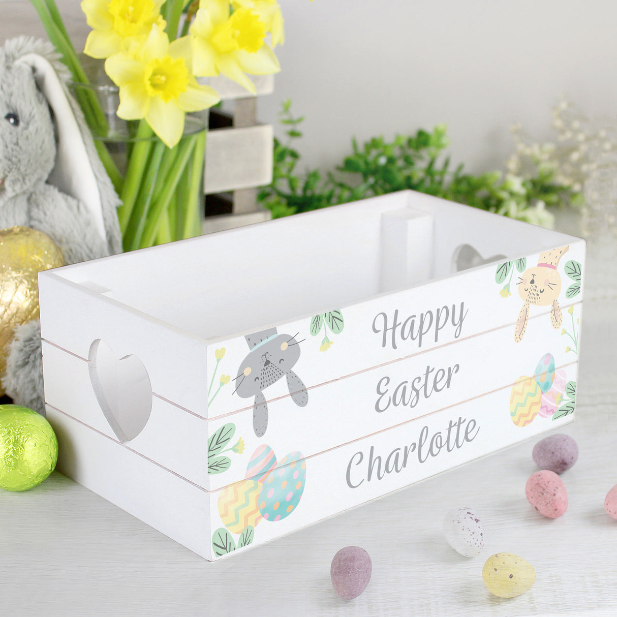 Personalised Easter Egg Hunt Small Wooden Crate Default Title - Storage at Gift Moments