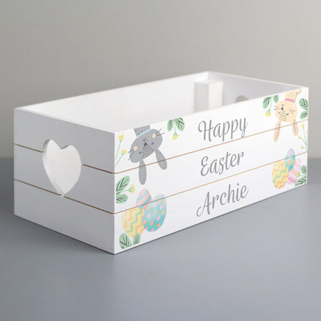 Personalised Easter Egg Hunt Small Wooden Crate - Storage at Gift Moments