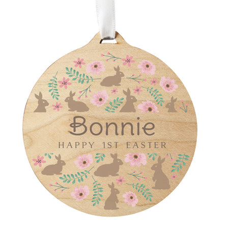 Personalised Floral Easter Tree Wooden Decoration - Decorations at Gift Moments