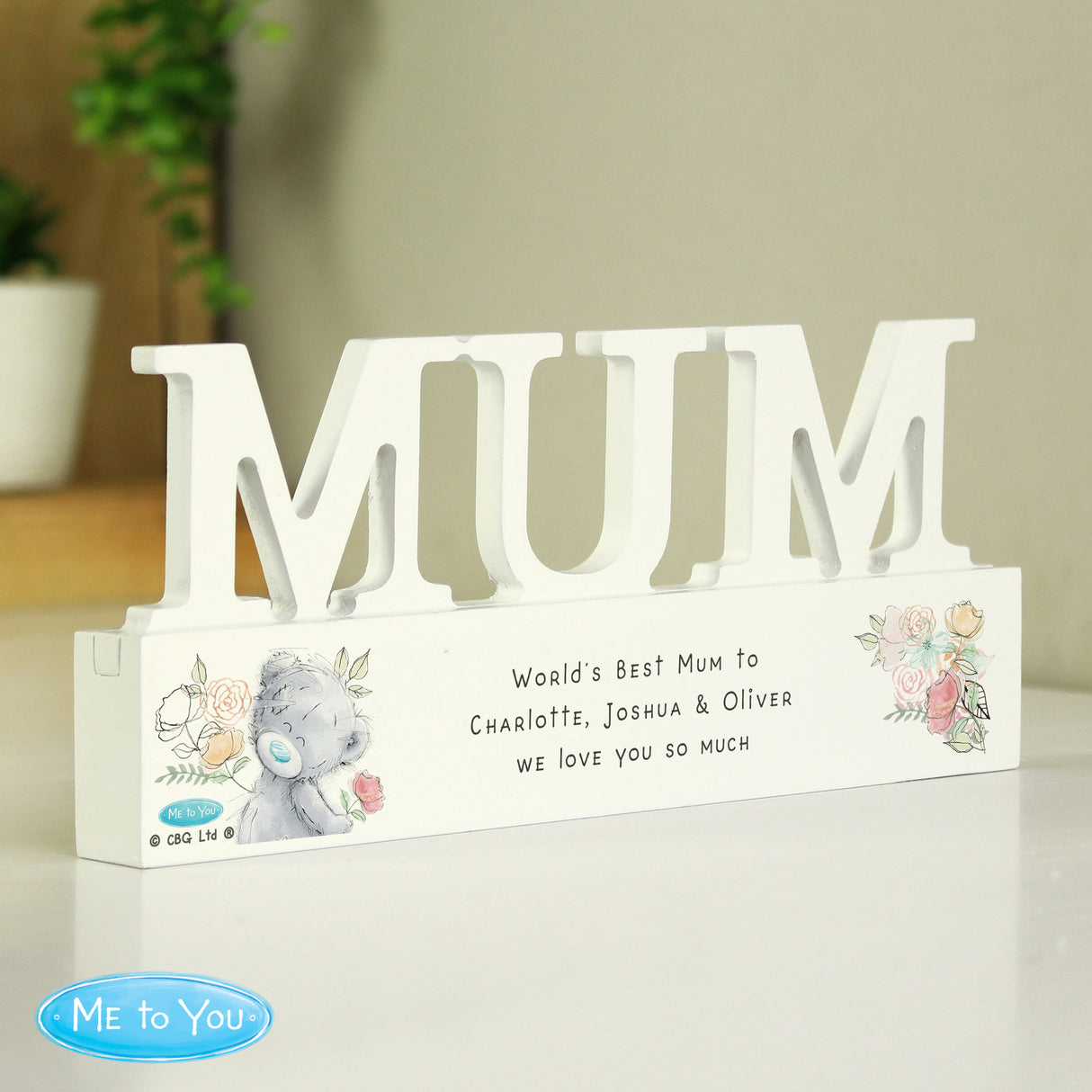 Personalised Me To You Wooden Mum Ornament - Ornaments at Gift Moments