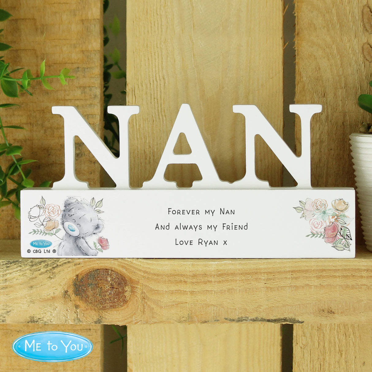 Personalised Me To You Wooden Nan Ornament - Ornaments at Gift Moments