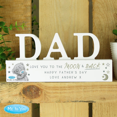 Personalised Me To You Moon and Back Wooden Dad Ornament - Ornaments at Gift Moments