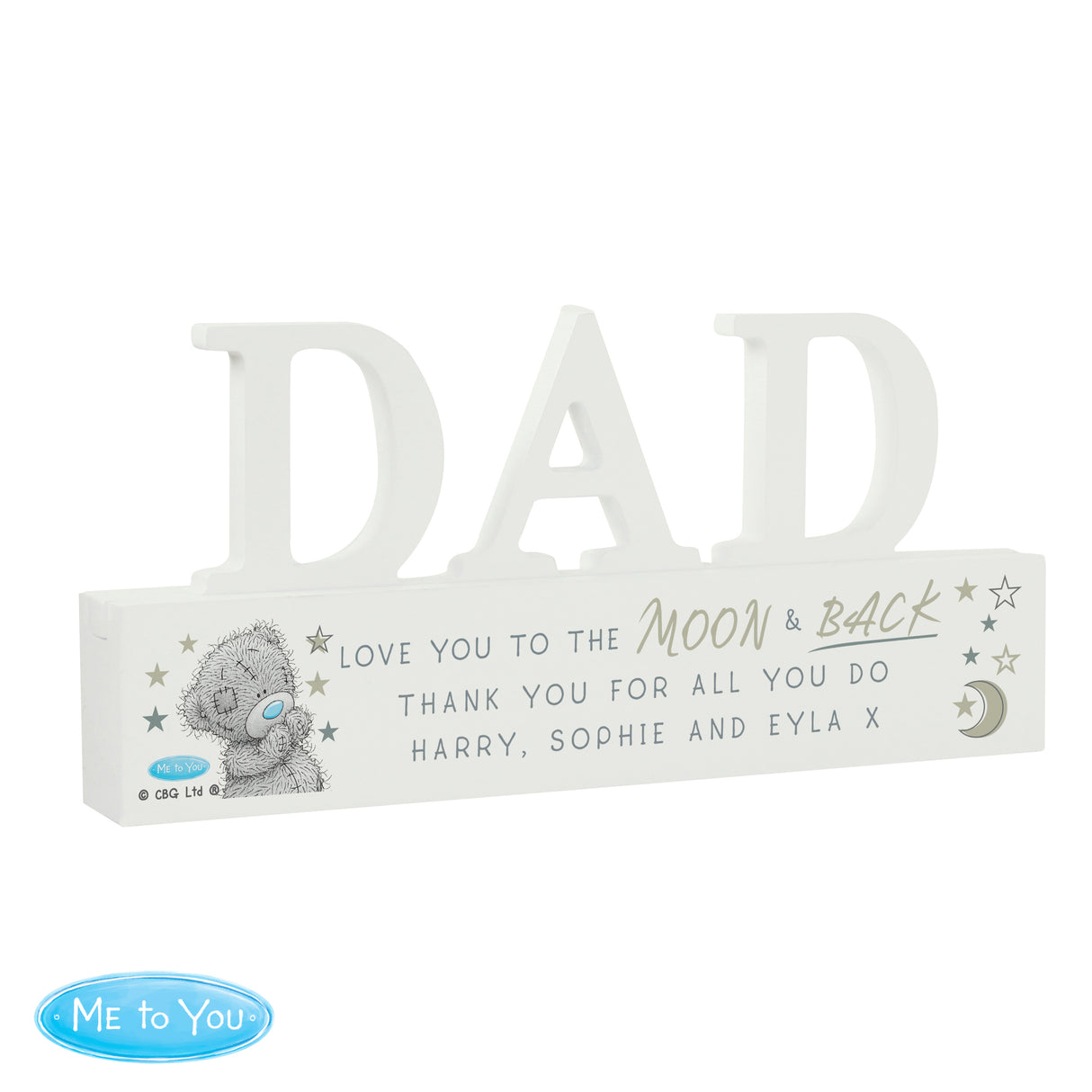 Personalised Me To You Moon and Back Wooden Dad Ornament - Ornaments at Gift Moments