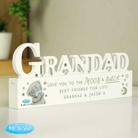 Personalised Me To You Moon and Back Wooden Grandad Ornament - Ornaments at Gift Moments