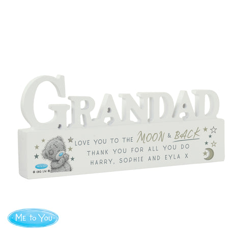 Personalised Me To You Moon and Back Wooden Grandad Ornament - Ornaments at Gift Moments