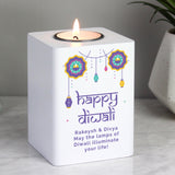 Personalised Wooden Tealight Holder for Diwali: 3 - Candle Holders By Gift Moments